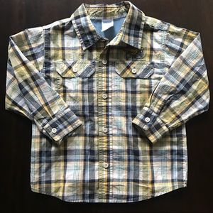 Gymboree Plaid Dump Truck Long Sleeve Button Up